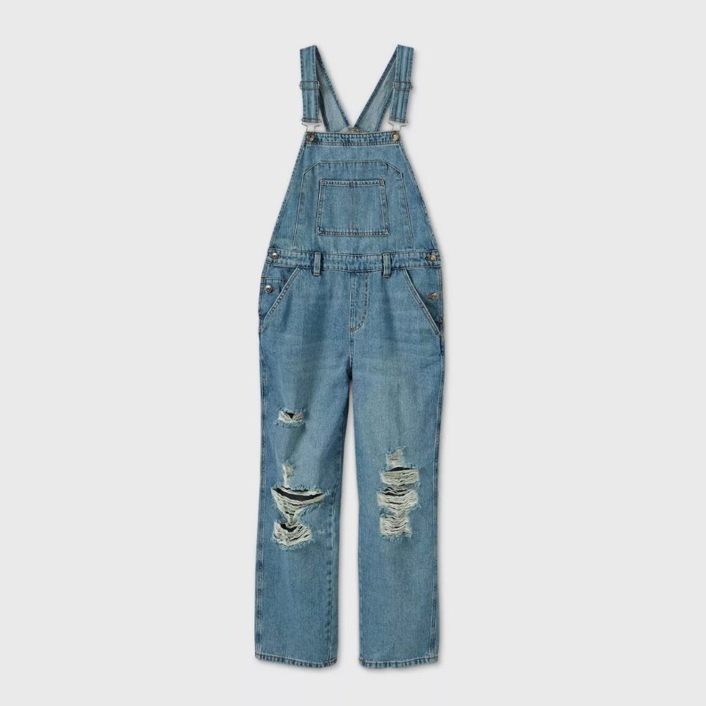 Oversized Distressed Overalls